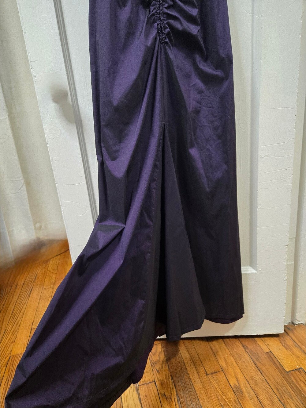 Adrianna Papell Rich Purple Ruched Evening Gown - Picture 5 of 9